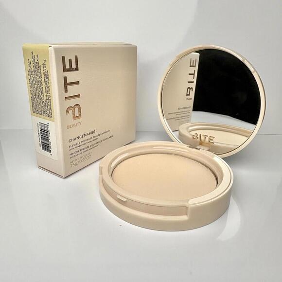Bite Beauty Changemaker Flexible Coverage Pressed Powder Light 1 Shade 7.5g NIB - Picture 6 of 7